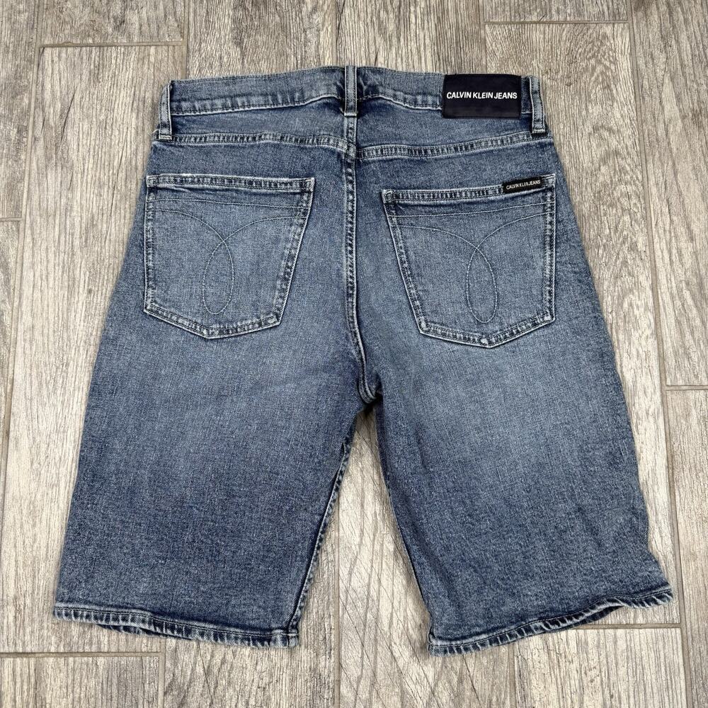 Calvin Klein Jeans Men's Size 30 Blue Denim Shorts Straight Fit 10” Inseam - Picture 7 of 8